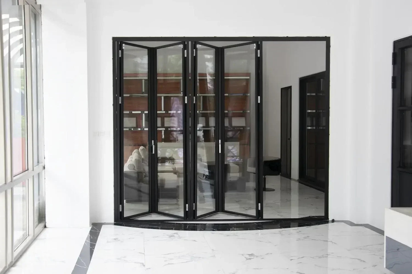 Custom Accordion Bifold Doors for Home Decoration Exterior Thermal Break Aluminum Folding Door Patio Price Per Square Meter A