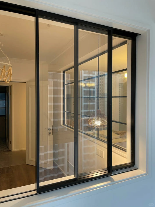Custom Aluminum Alloy Window Sound Insulation and Heat Insulation Villa Balcony Room Windows Hollow Glass Sliding Window