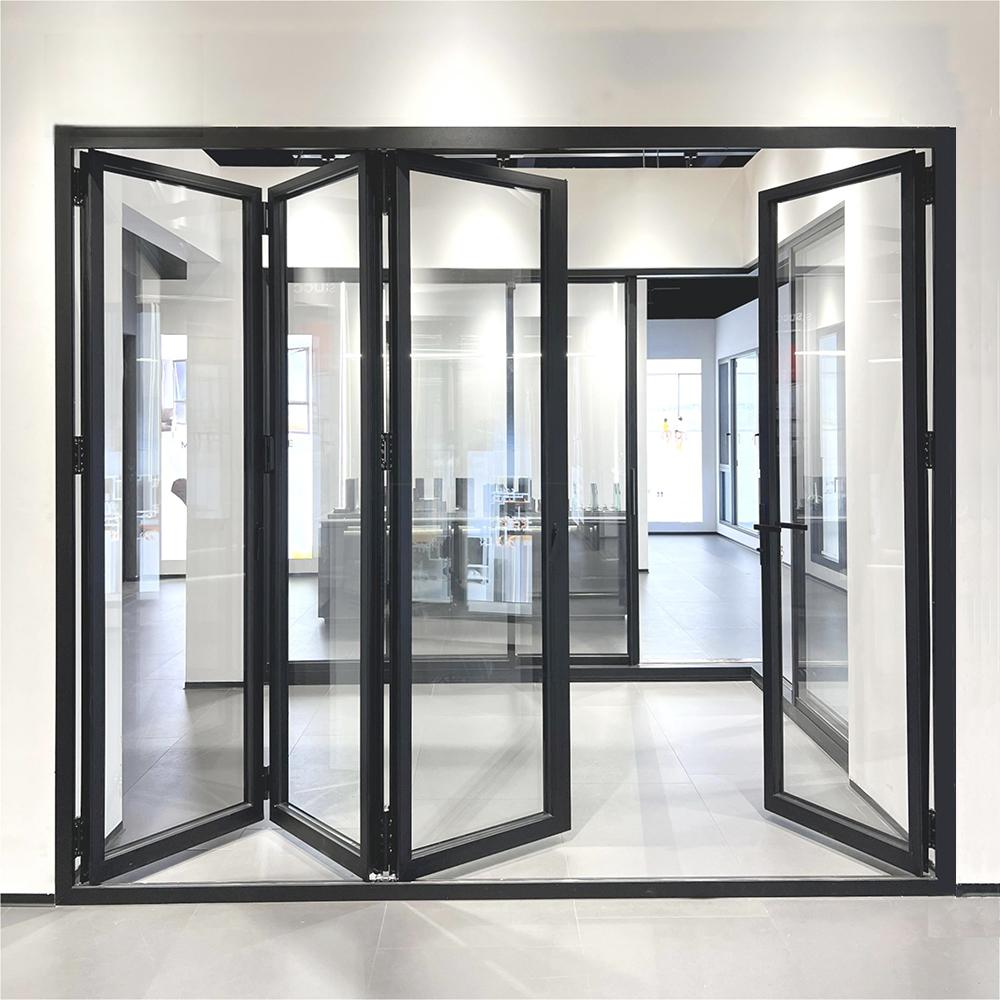 Custom 1.8mm Thermal Break Aluminum Profile Alloy Frame Accordion Door Custom-made Double-glazed Tempered Glass Folding Door