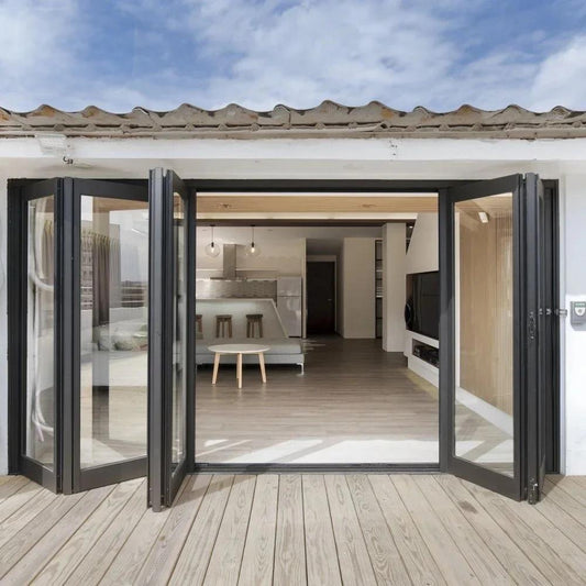 Custom Sliding Folding Door With Screens Exterior Accordion Doors Aluminum Fence Double Glass Garden Door Home Decor