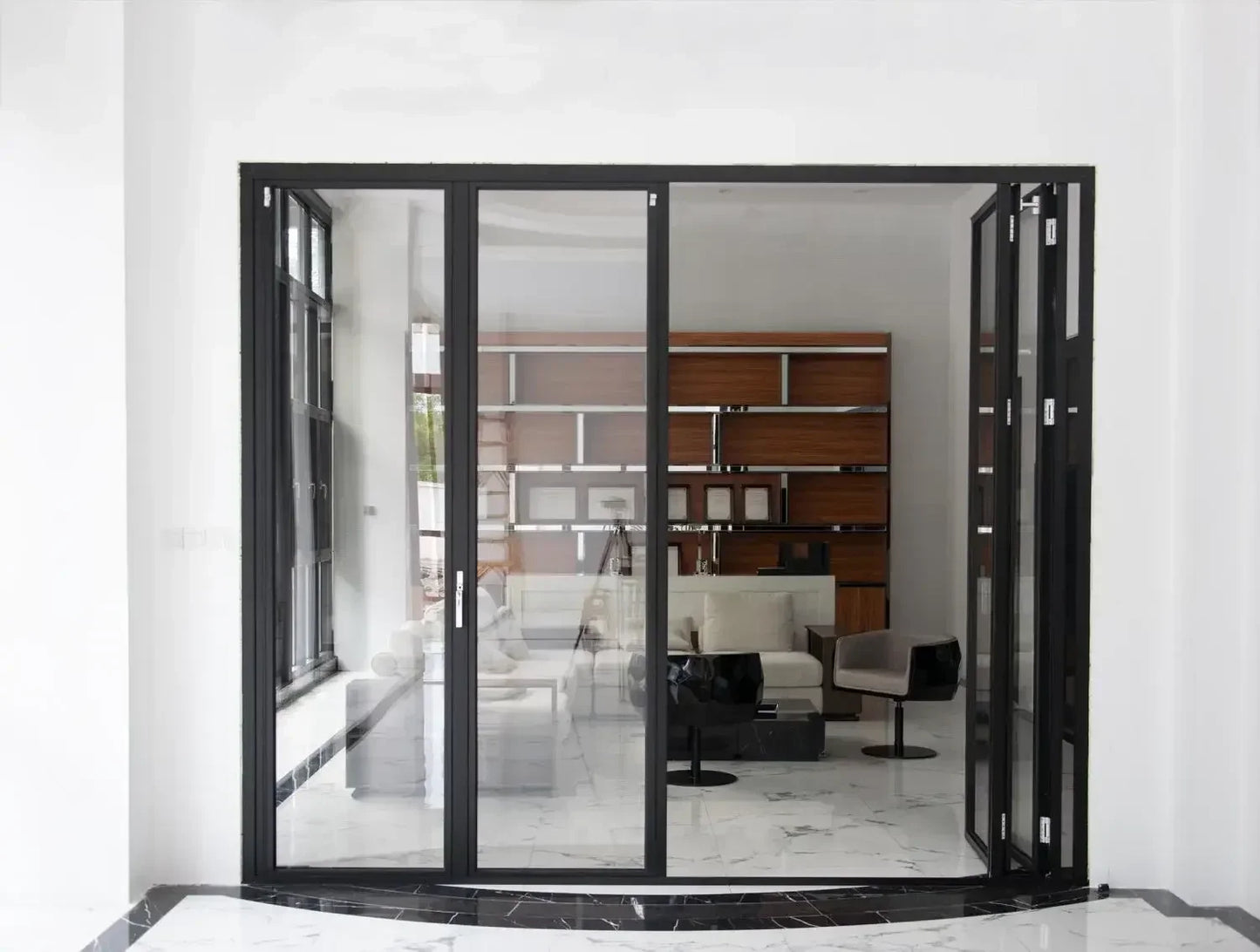 Custom Accordion Bifold Doors for Home Decoration Exterior Thermal Break Aluminum Folding Door Patio Price Per Square Meter A