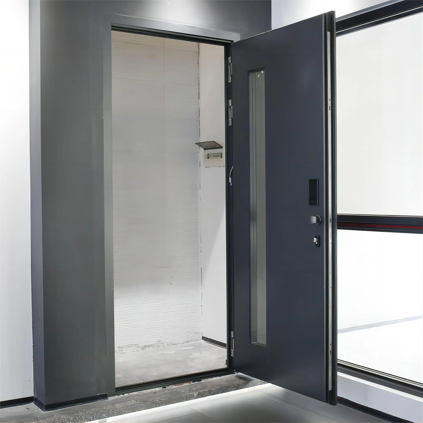 Custom Exterior Entry Doors Safety Aluminum Alloy Profile Front Casement Door SwingesPanel For Home Decor Household Customize