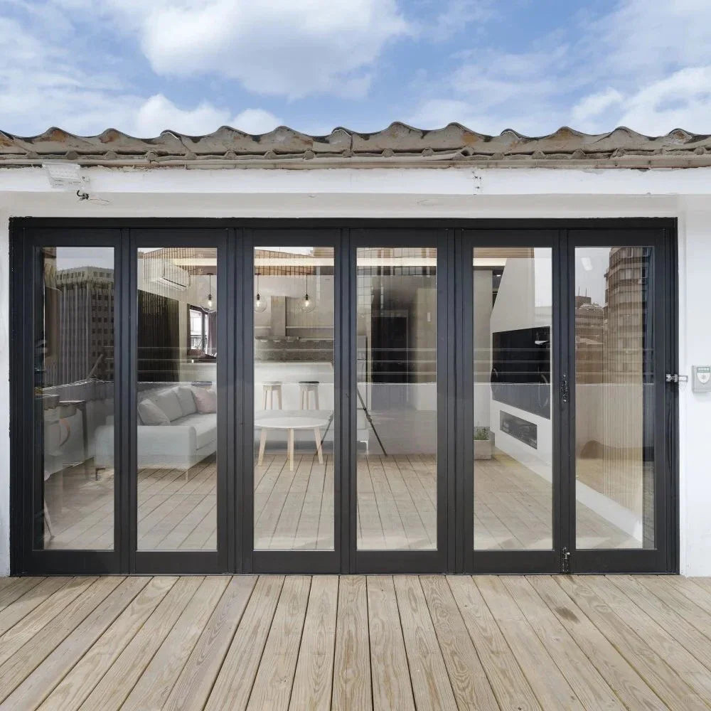 Custom Sliding Folding Door With Screens Exterior Accordion Doors Aluminum Fence Double Glass Garden Door Home Decor