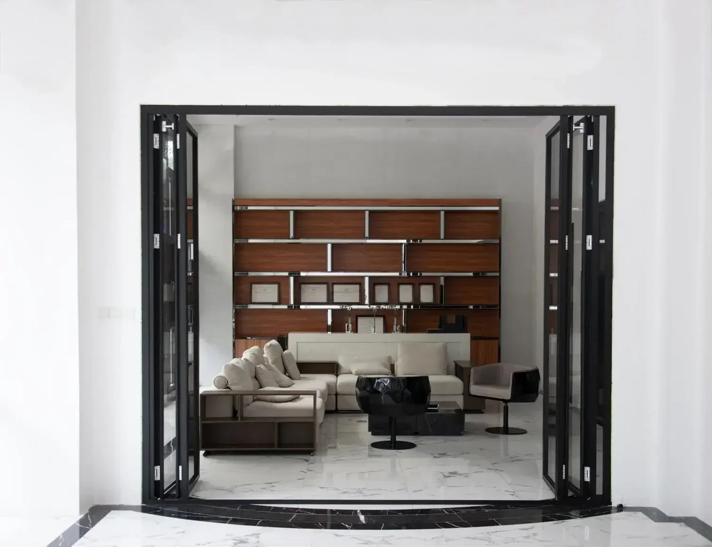Custom Accordion Bifold Doors for Home Decoration Exterior Thermal Break Aluminum Folding Door Patio Price Per Square Meter A