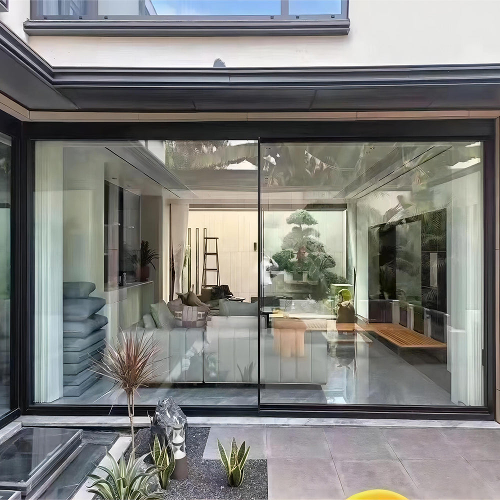 Custom Pivot Casement Entrance Folding Sliding Door Glass Interior Entry 2/3 Panel Doors with Aluminum Frame Home Decor