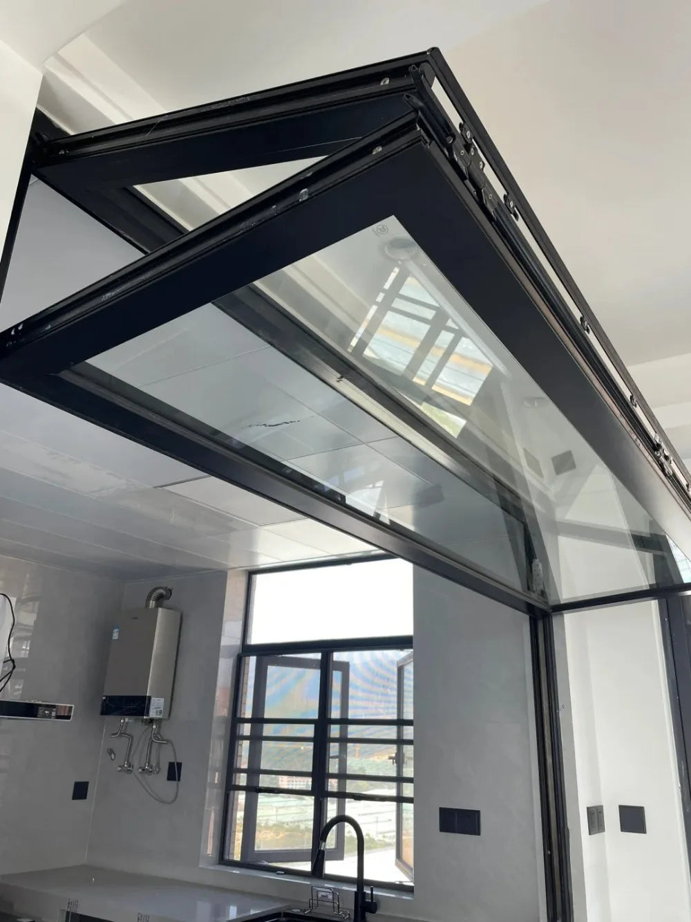 Custom Windows for Houses Bi-Fold Aluminium Window Horizontal Tempered Glass Double Glazed Folding Windows for Balcony