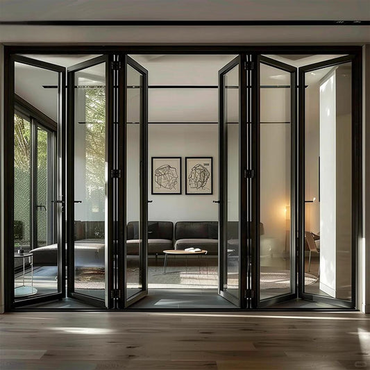 Custom Accordion Front Doors Folding Exterior Interior Aluminum Sliding Double Glass Garden Door Home Decor Custom Panel