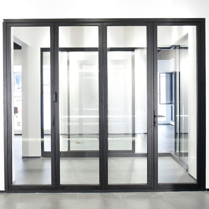 Custom Front Exterior Interior Accordion Doors Folding Aluminum Sliding Double Glass Garden Door Home Decor Panel