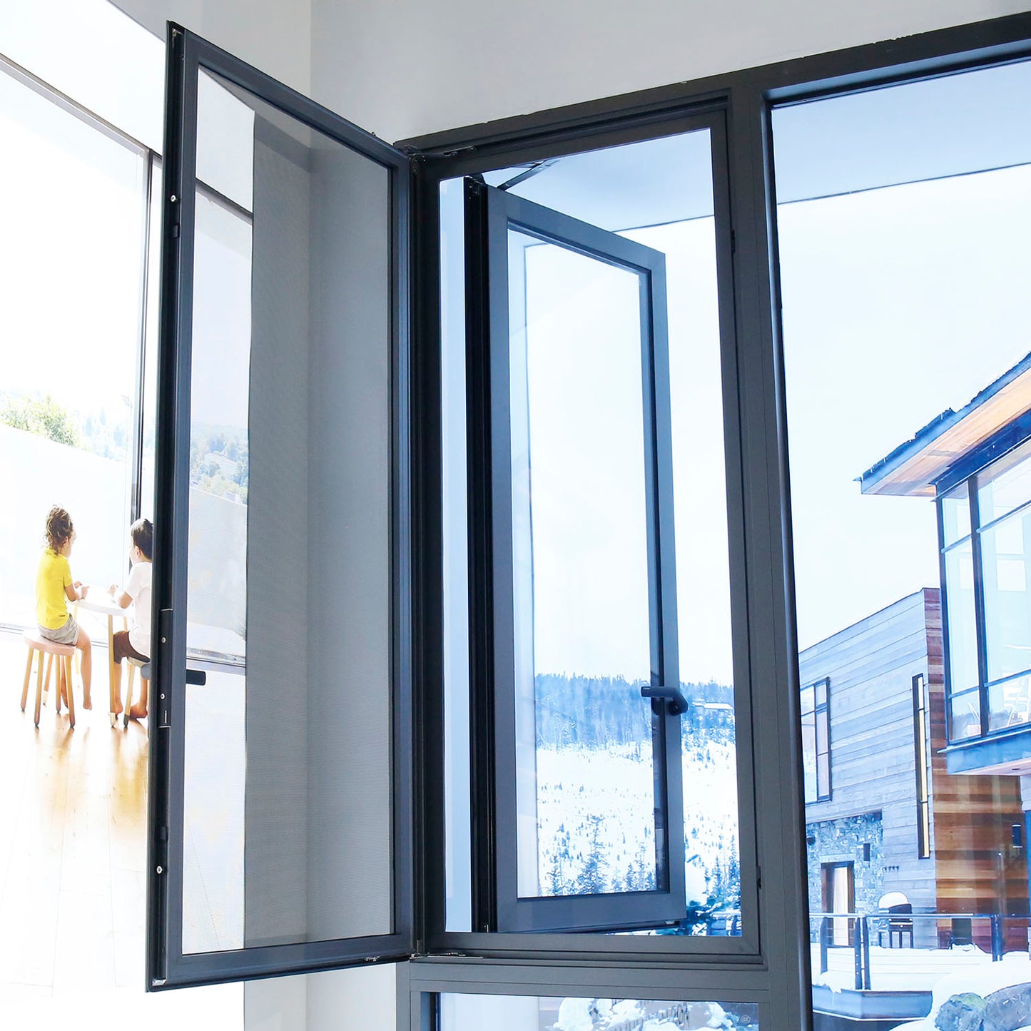 Custom 1.8mm Thermal Break Aluminum Profile Double-glazed Tempered Glass Modern Custom-made Outward Series Casement Window