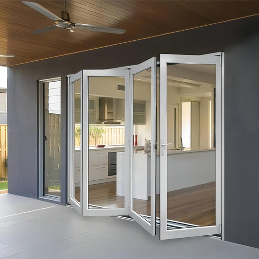 Custom 1.8mm Thermal Break Aluminum Profile Alloy Frame Accordion Door Custom-made Double-glazed Tempered Glass Folding Door