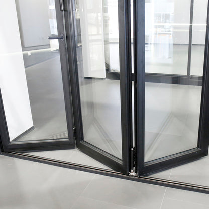 Custom Front Exterior Interior Accordion Doors Folding Aluminum Sliding Double Glass Garden Door Home Decor Panel