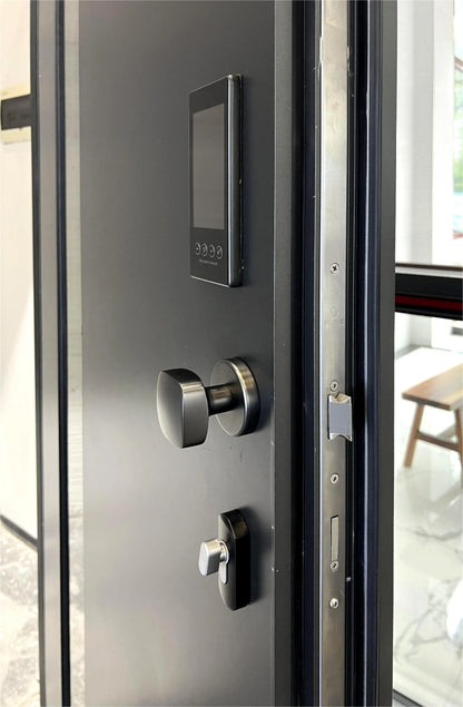 Custom Exterior Entry Doors Safety Aluminum Alloy Profile Front Casement Door SwingesPanel For Home Decor Household Customize