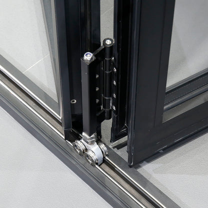 Custom Front Exterior Interior Accordion Doors Folding Aluminum Sliding Double Glass Garden Door Home Decor Panel