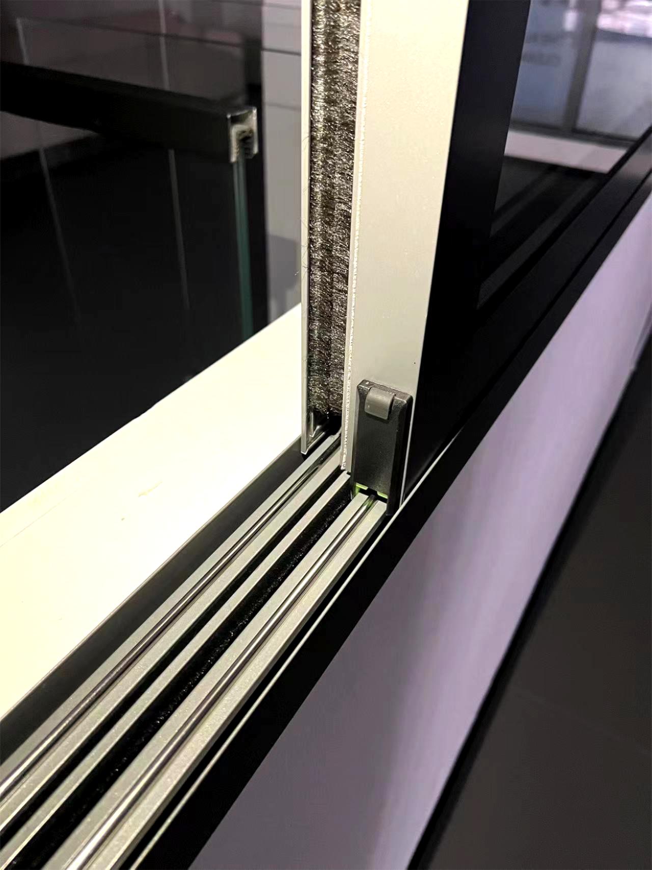 Custom 1.5mm Non-Thermal-Break Normal Aluminum Profile 3 Tracks Double-glazed Glass Modern Style Custom-made Sliding Window