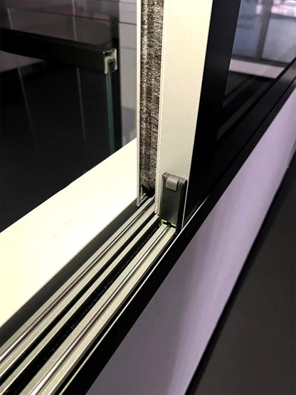 Custom 1.5mm Non-Thermal-Break Normal Aluminum Profile 3 Tracks Double-glazed Glass Modern Style Custom-made Sliding Window