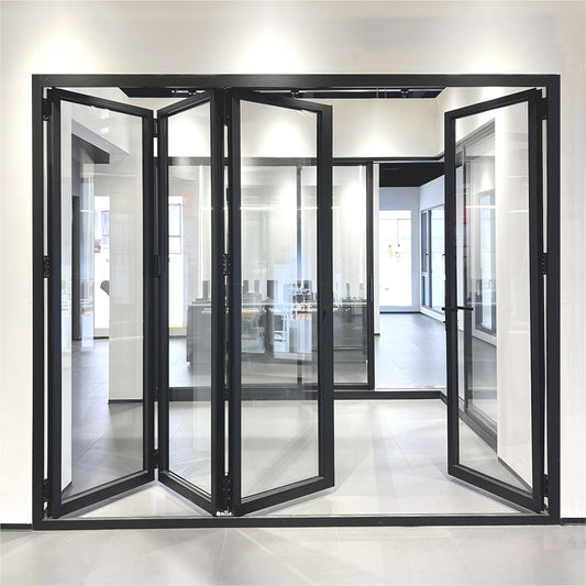 Custom Front Exterior Interior Accordion Doors Folding Aluminum Sliding Double Glass Garden Door Home Decor Panel