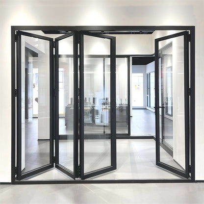 Custom Accordion Front Doors Folding Exterior Interior Aluminum Sliding Double Glass Garden Door Home Decor Custom Panel